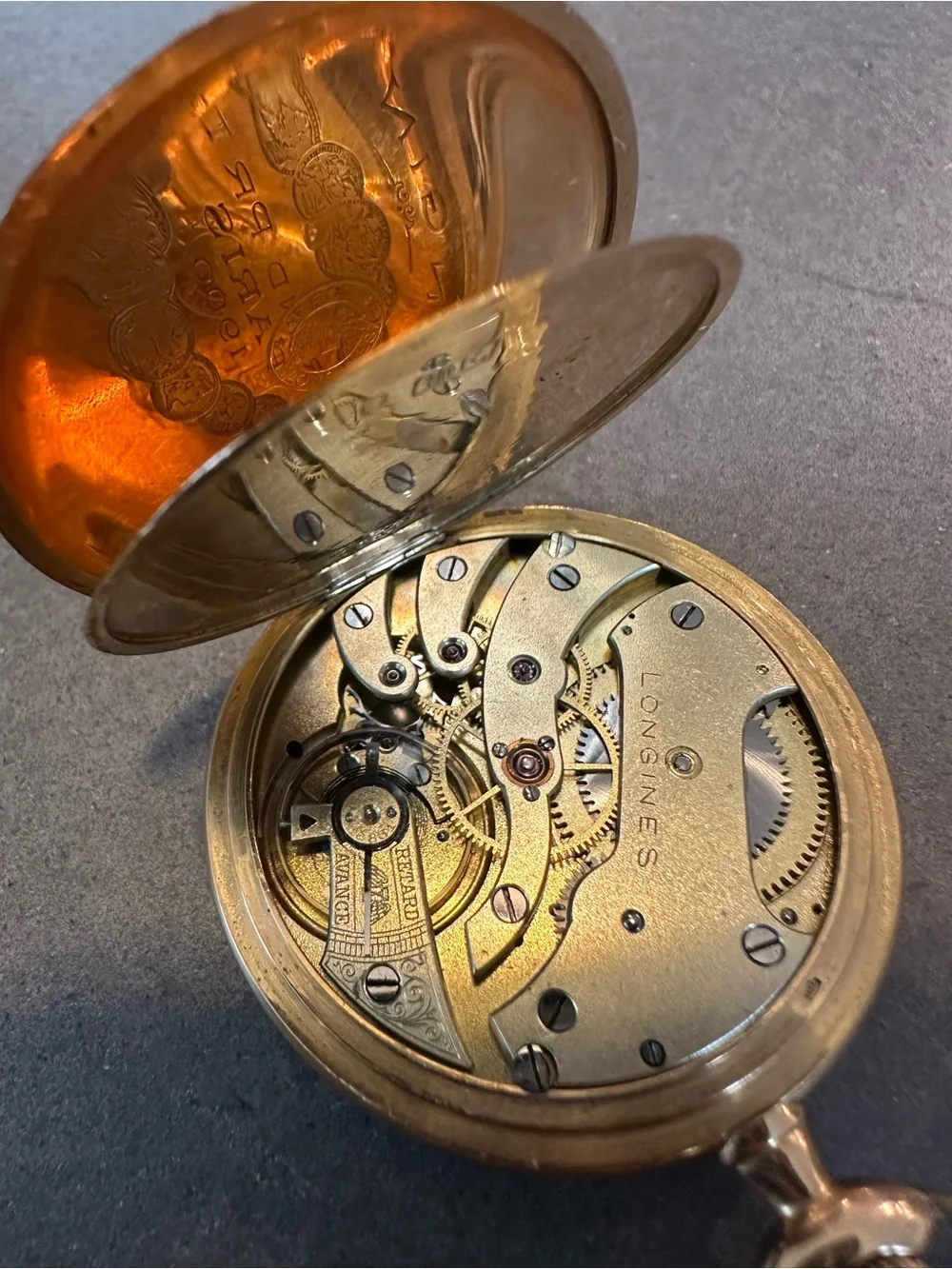 Longines 18k Gold Grand Prix Paris 1900’s Pocket Watch